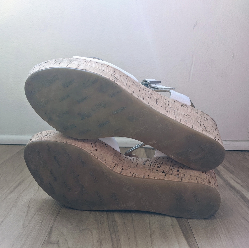 Kork-Ease Size 8 Platform White Sandals Clogs Cork - Picture 5 of 8